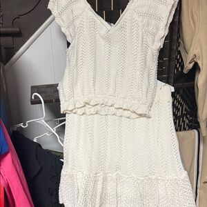 Chic Cream Knit Mini Skirt